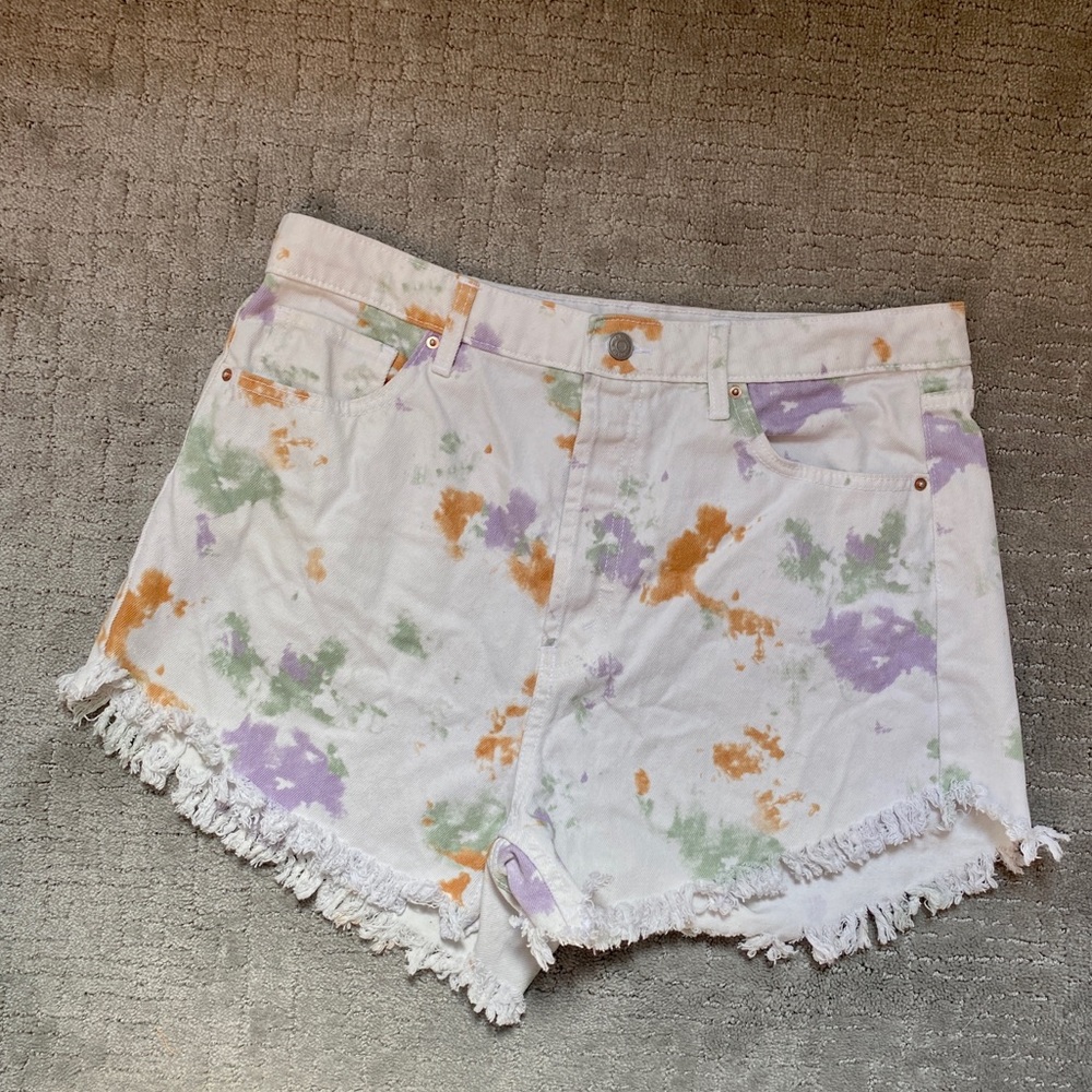 Wild Fable Pastel Tie-Dye Frayed Jean Shorts